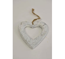 Heart hanging cement white L12W11H1cm