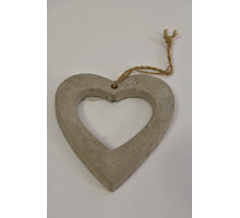 Heart hanging cement lgt grey L12W11H1cm