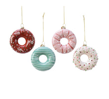 Hanger Donut glas matte kleuren 4 assortie 2,5x8x8,5cm