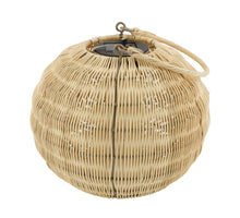 Lantern solar rattan 23x23x20cm Natural