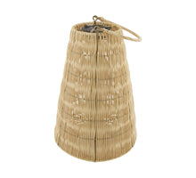 Lantern solar rattan 23x23x35cm Natural