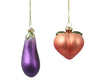Pendant Peach/Eggplant glass 2 assorted 5.6x6x6.6cm