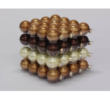 cb. 64 glasballen/cap opal natural combi 40mm