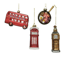 Ornament glas - in London geweest - 4 assortie L4.5-W8-H14cm - multi