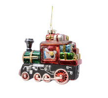 Hanger Trein glas glitter 6x13,5x11,5cm