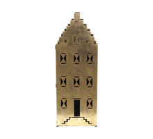Statue house metal 18x28x78cm Gold