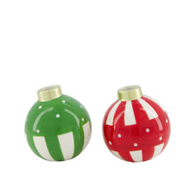 Vase christmas ball ceramic 9.4x9.4x10.1cm Red/Green Assortie