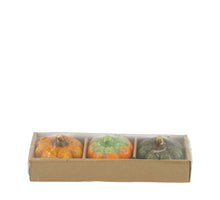 Pumpkin ceramic 18x6.6x4.4cm 3pc Mixed
