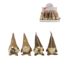 Figurine gnome snowflake fabric 8x7x15cm 4 mixed Brown
