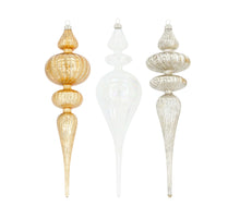 Hanger icicle glass 8x8x30cm 3 Mixed