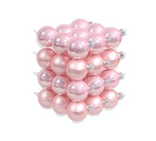 cb. 36 glasballen/cap powder pink combi 57mm