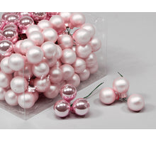 cb. 144 glasballen/wire powder pink combi 25mm