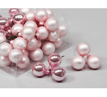 cb. 72 glasballen/wire powder pink combi 30mm