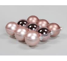 cb. 9 glasballen/cap smokey rose 100 mm
