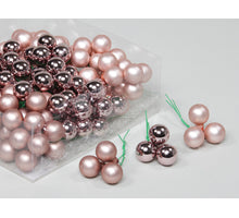 cb. 144 glasballen/wire smokey rose 20 mm