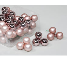 cb. 72 glasballen/wire smokey rose 30 mm