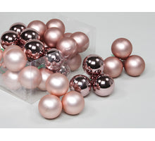 cb. 36 glasballen/wire smokey rose 40 mm