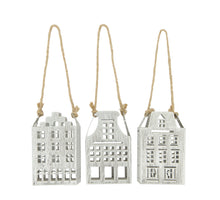 Hanger house metal 6x6x10cm 3 mixed Silver