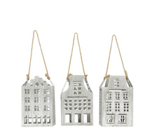 Hanger house metal 9x9x15cm 3 mixed Silver