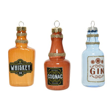Ornament glas - Drankfles - 3 assortie - L4-W4-H9.4cm - multi