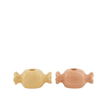 Dinnercandle holder sweets ceramic 14x6.5x6.5cm 2 Mixed