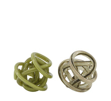 Statue knot glass 12x12x12cm 2 mixed Green/Brown