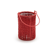 Lantaarn rond 'Lumière' koraalrood 16cm