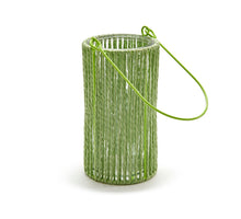 Lantaarn rond 'Lumière' matcha groen Ø11x20,5cm