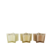Tealight holder star glass 14x14x8cm C/3 Mixed brown