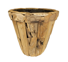 Planter teak wood with plastic 78x78x72cm Natural