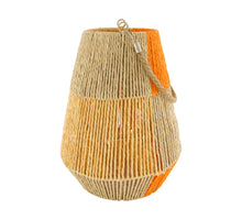 Lantern paper rope with glass 28x28x36cm Orange/Yellow