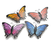 Wanddeco vlinder 'Monarch' metaal 4 assorti 36cm