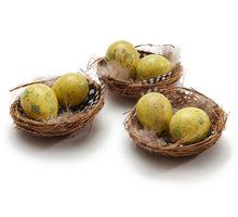 Vogelnest 'kwartel' zonneschijn geel 6pcs 21x15x3,5cm