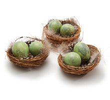 Vogelnest 'kwartel' matcha groen 6pcs 21x15x3,5cm