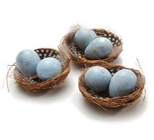 Vogelnest 'kwartel' hemelsblauw 6pcs 21x15x3,5cm