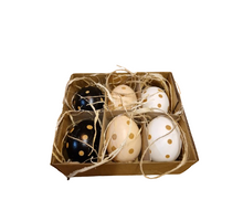 Hanging hen's eggs spotted 6pcs