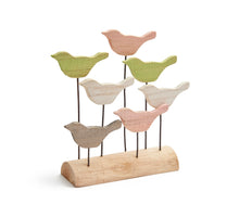 Vogels 'Spring' hout op blok 23cm