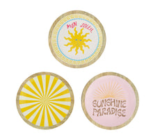 Plate round polyresin 14.5x14.5x1.3cm 3 mixed Yellow mix