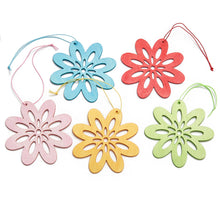 Hanger bloem 'Zahra' hout 5 assorti 10cm - per 4 stuks