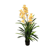 Plant cymbidium artificial 40x40x150cm Yellow