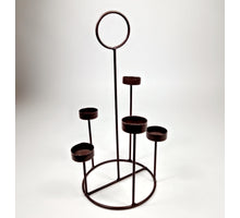 Tea light holder metal (5) brown D17 H34cm