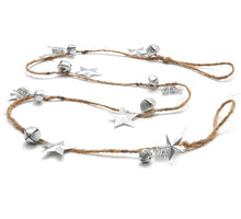 Guirlande bel/ster 'Jingle' zilver 120cm