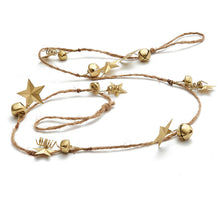 Guirlande bel/ster 'Jingle' goud 120cm