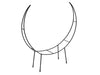 Metal Frame 'Moon' 38x10x44cm black