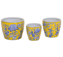 Qing Egg Pot Small Yellow/Blue S3 D16/26H16/21 cm