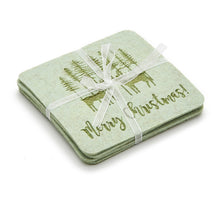 Onderzetter 'Merry Xmas' klei 4pcs