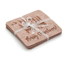 Onderzetter 'Merry Xmas' aarde 4pcs
