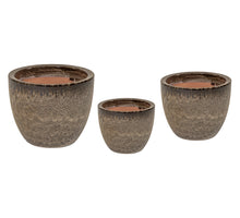 Glazed Egg Pot Falling Brown S3 D18/28H15/22.5 cm