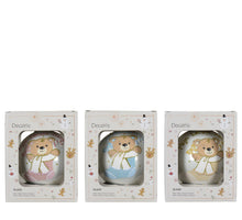 Kerstbal glas enamel bear in sok nl 3ass assortie D.10cm