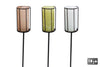 Garden stake "Jurrien" black/color 3 assorted metal/glass 6x6x97cm